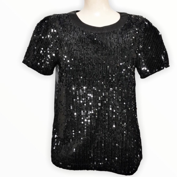 New Laundry By Shelli Segal Black Top
Black Short Sleeve Sequin Blouse XS/ TP - Picture 2 of 5